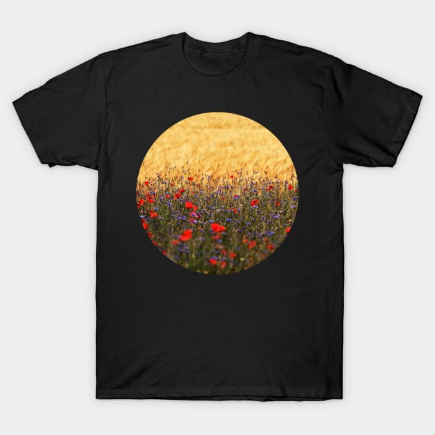 Poppies, Wheat and Cornflowers T-Shirt by KaSaPo